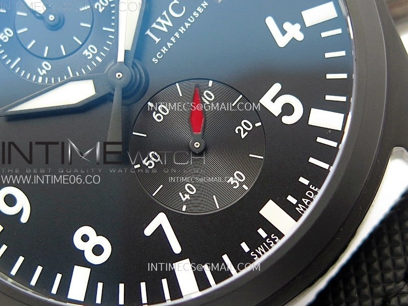 PILOT IW389001 Ceramic Case AZF 1:1 Best Edition Black Dial on Black Nylon Strap A7750