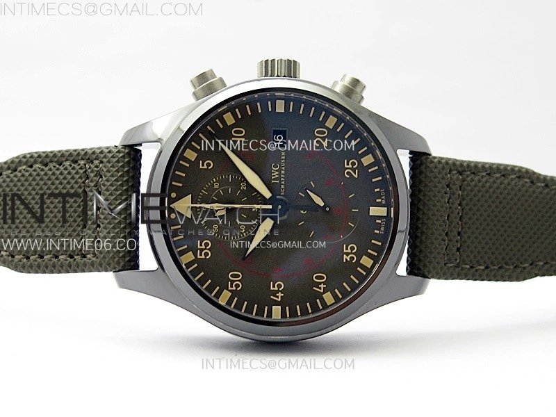 PILOT IW389002 Ceramic Case AZF 1:1 Best Edition Green Dial on Green Nylon Strap A7750