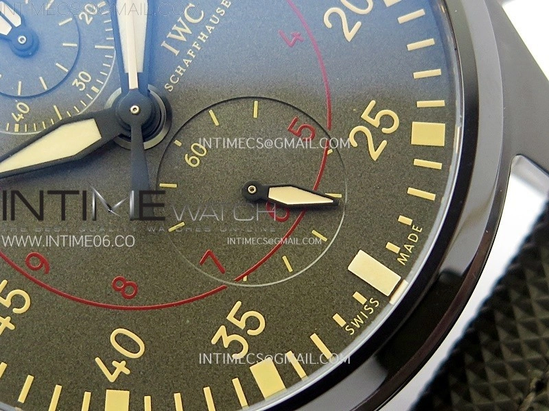 PILOT IW389002 Ceramic Case AZF 1:1 Best Edition Green Dial on Green Nylon Strap A7750
