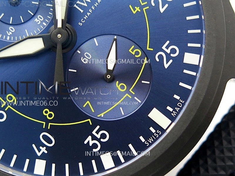 Pilot IW389008 Blue Angels Black Ceramic AZF Best Edition on Blue Leather Strap A7750