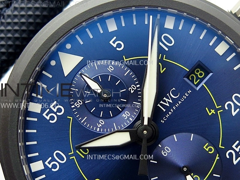 Pilot IW389008 Blue Angels Black Ceramic AZF Best Edition on Blue Leather Strap A7750