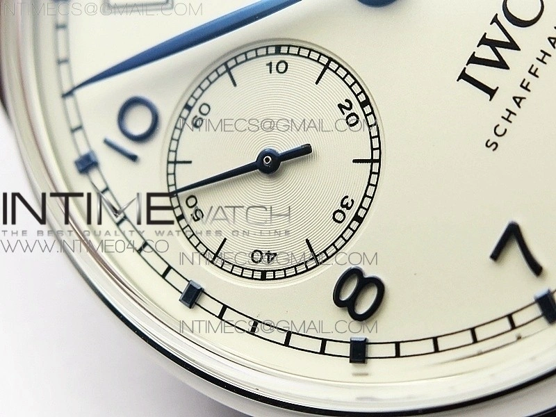 Portuguese Real PR Real Annual Calendar IW5035 AZF 1:1 Best Edition White Dial Blue Markers on Blue Leather Strap A52010