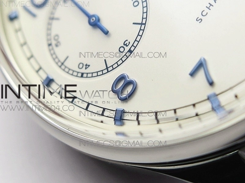 Portuguese Real PR Real Annual Calendar IW5035 AZF 1:1 Best Edition White Dial Blue Markers on Blue Leather Strap A52010