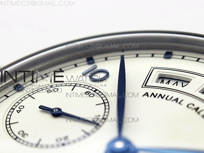 Portuguese Real PR Real Annual Calendar IW5035 AZF 1:1 Best Edition White Dial Blue Markers on Blue Leather Strap A52010