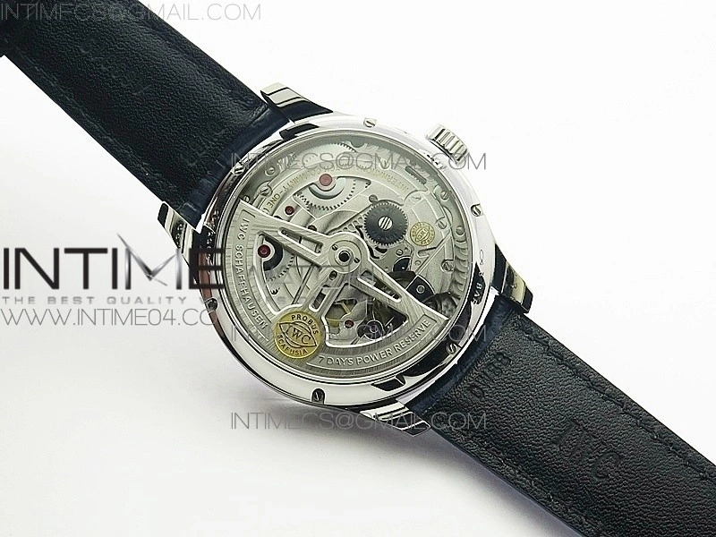 Portuguese Real PR Real Annual Calendar IW5035 AZF 1:1 Best Edition White Dial Blue Markers on Blue Leather Strap A52010