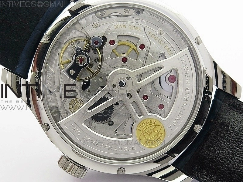 Portuguese Real PR Real Annual Calendar IW5035 AZF 1:1 Best Edition White Dial Blue Markers on Blue Leather Strap A52010