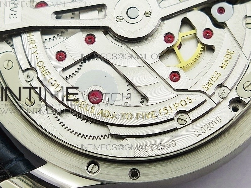 Portuguese Real PR Real Annual Calendar IW5035 AZF 1:1 Best Edition White Dial Blue Markers on Blue Leather Strap A52010