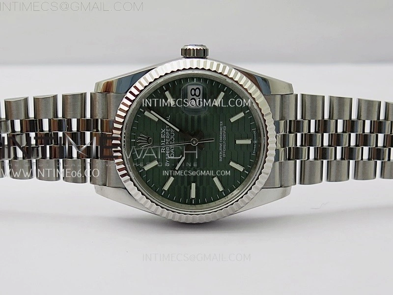 DateJust 126234 904L SS JDF 1:1 Best Edition Green Fluted Dial Stick Markers on Jubilee 904L SS Bracelet