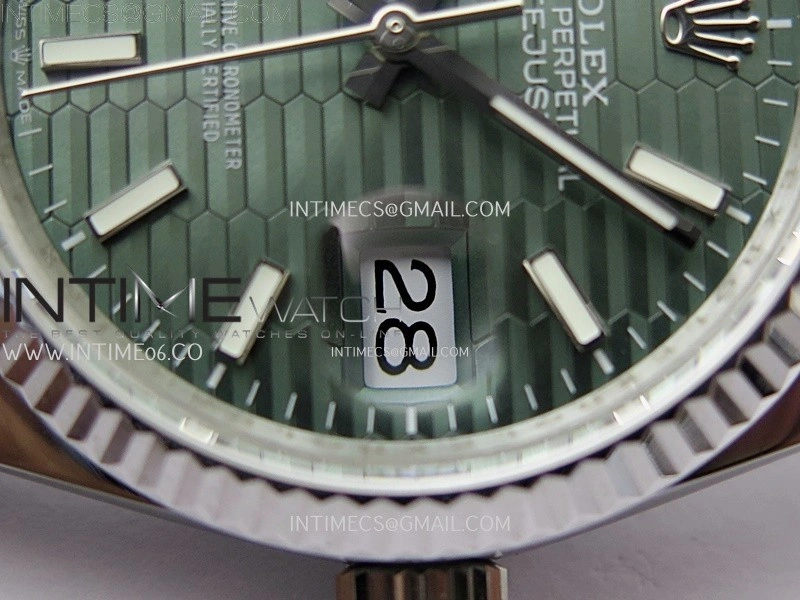 DateJust 126234 904L SS JDF 1:1 Best Edition Green Fluted Dial Stick Markers on Jubilee 904L SS Bracelet