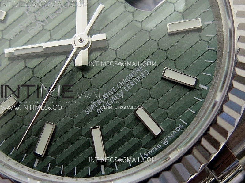 DateJust 126234 904L SS JDF 1:1 Best Edition Green Fluted Dial Stick Markers on Jubilee 904L SS Bracelet