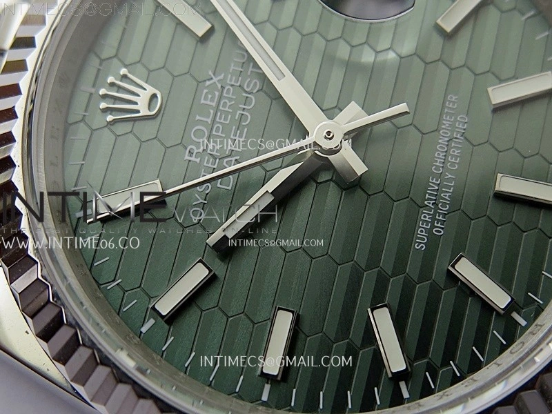 DateJust 126234 904L SS JDF 1:1 Best Edition Green Fluted Dial Stick Markers on Jubilee 904L SS Bracelet