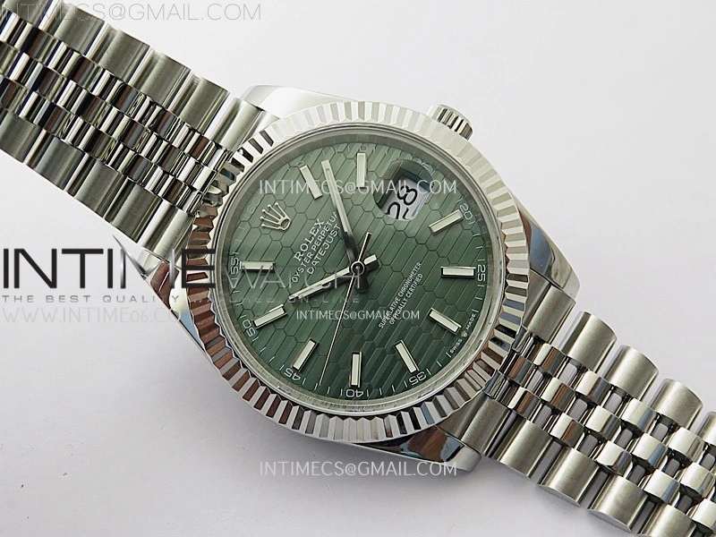 DateJust 126334 904L SS JDF 1:1 Best Edition Green Fluted Dial Stick Markers on Jubilee 904L SS Bracelet