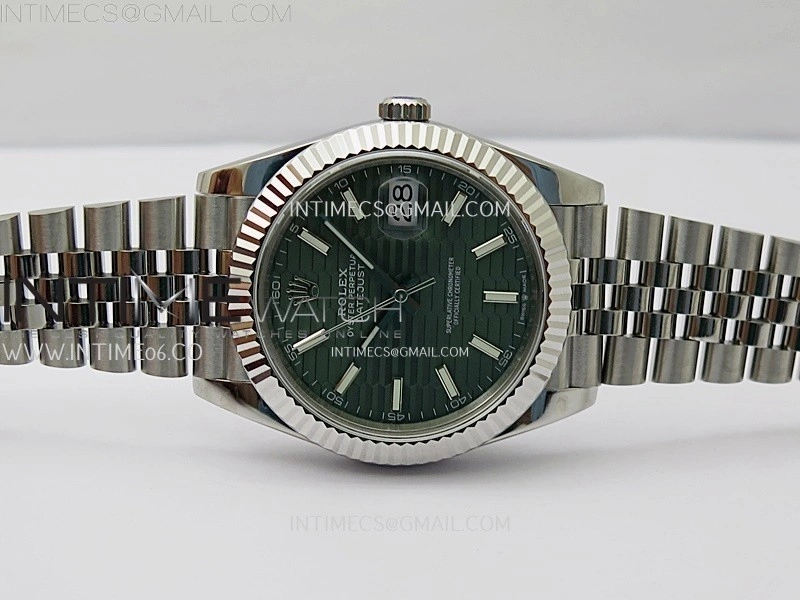 DateJust 126334 904L SS JDF 1:1 Best Edition Green Fluted Dial Stick Markers on Jubilee 904L SS Bracelet