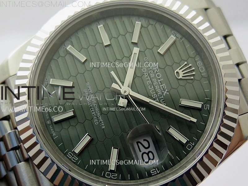 DateJust 126334 904L SS JDF 1:1 Best Edition Green Fluted Dial Stick Markers on Jubilee 904L SS Bracelet