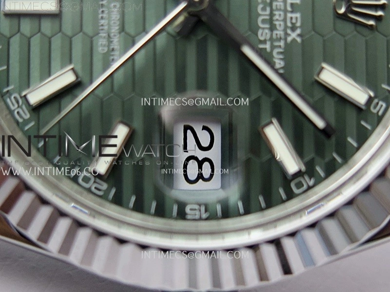 DateJust 126334 904L SS JDF 1:1 Best Edition Green Fluted Dial Stick Markers on Jubilee 904L SS Bracelet