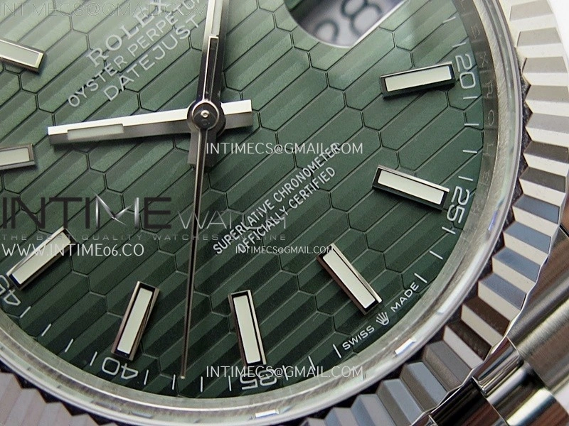 DateJust 126334 904L SS JDF 1:1 Best Edition Green Fluted Dial Stick Markers on Jubilee 904L SS Bracelet