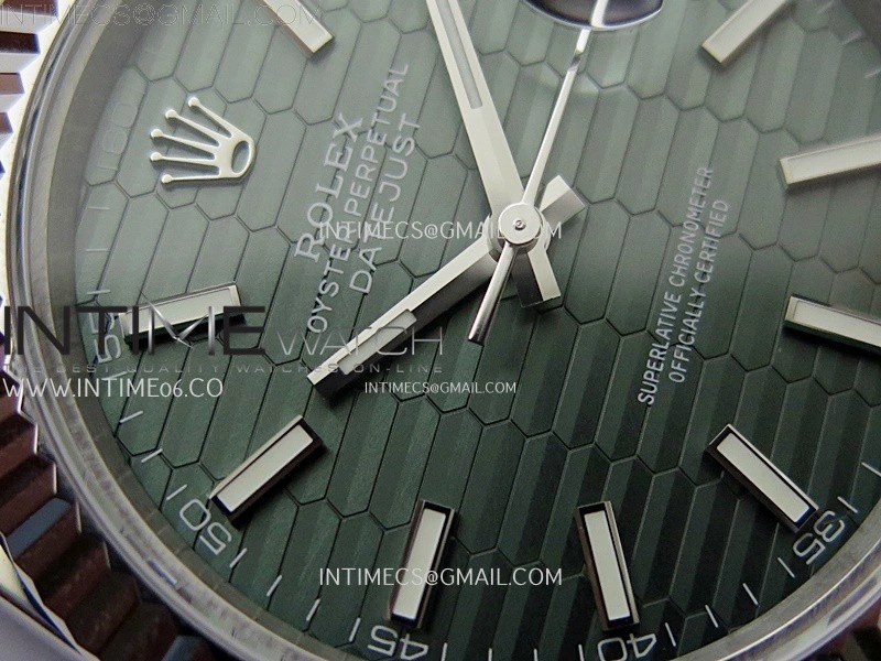 DateJust 126334 904L SS JDF 1:1 Best Edition Green Fluted Dial Stick Markers on Jubilee 904L SS Bracelet
