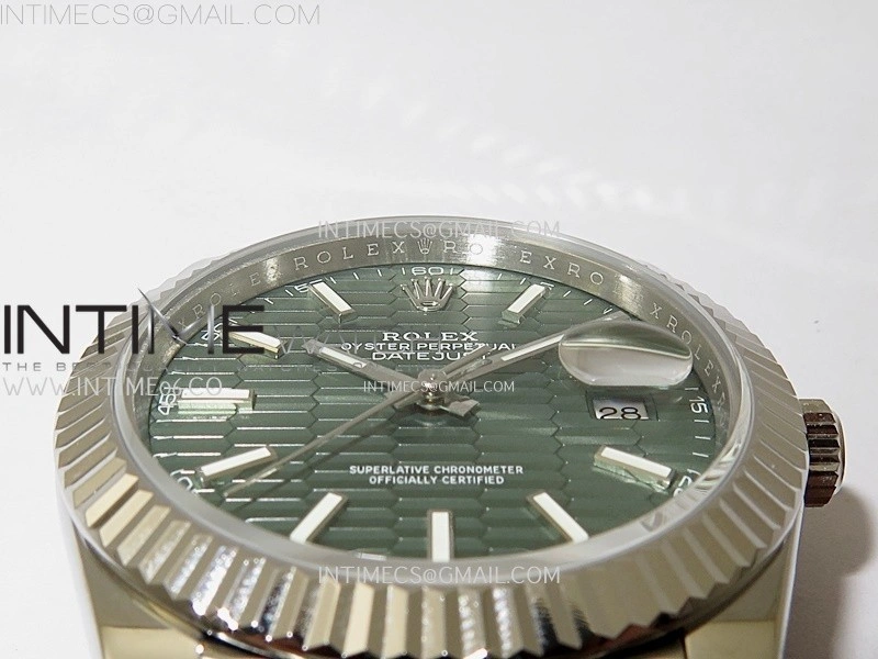 DateJust 126334 904L SS JDF 1:1 Best Edition Green Fluted Dial Stick Markers on Jubilee 904L SS Bracelet