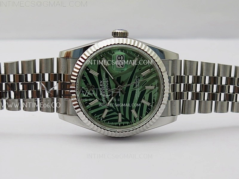 DateJust 126234 904L SS JDF 1:1 Best Edition Green Leaves Dial Stick Markers on Jubilee 904L SS Bracelet