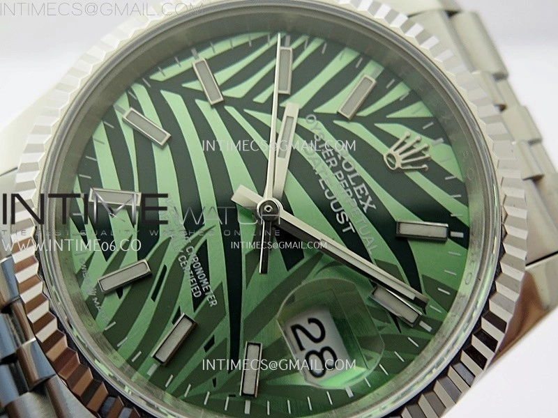 DateJust 126234 904L SS JDF 1:1 Best Edition Green Leaves Dial Stick Markers on Jubilee 904L SS Bracelet