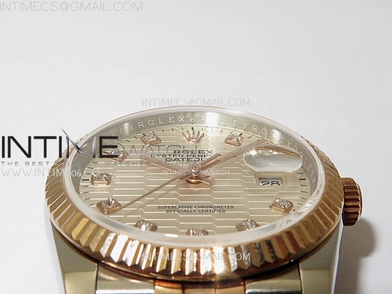 DateJust 126231 904L SS RG JDF 1:1 Best Edition Silver Fluted Dial Diamond Markers on Jubilee SS RG Bracelet