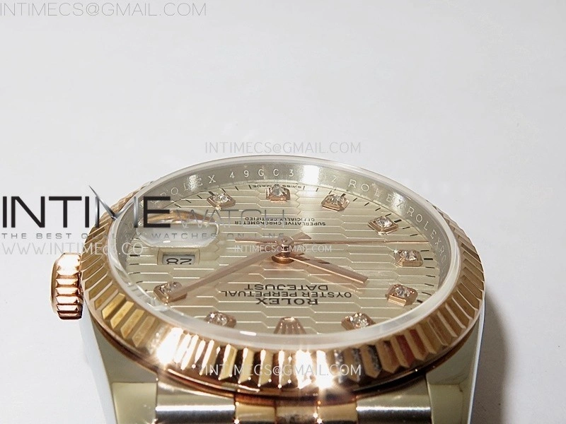 DateJust 126231 904L SS RG JDF 1:1 Best Edition Silver Fluted Dial Diamond Markers on Jubilee SS RG Bracelet