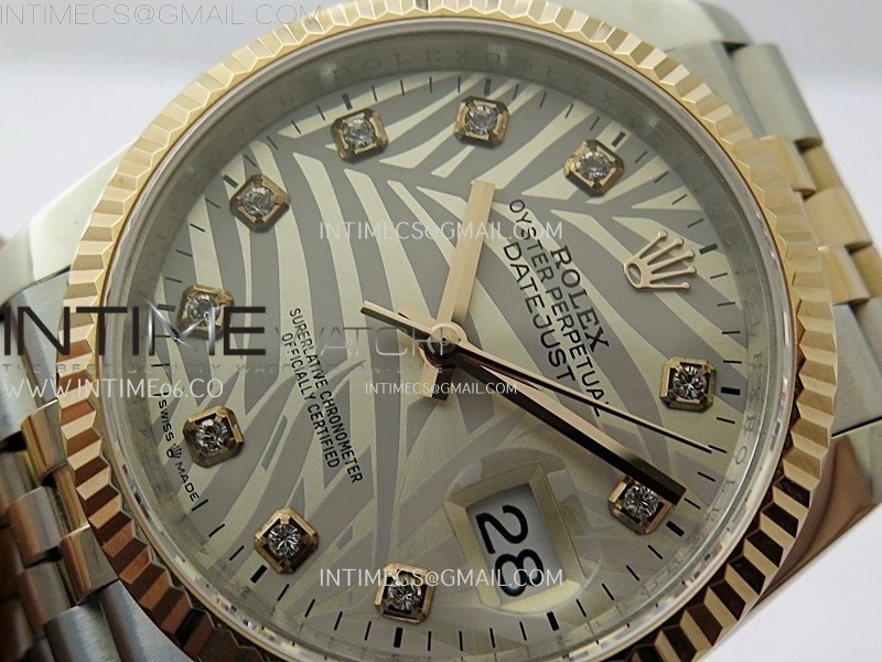 DateJust 126231 904L SS RG JDF 1:1 Best Edition Silver Leaves Dial Diamond Markers on Jubilee SS RG Bracelet