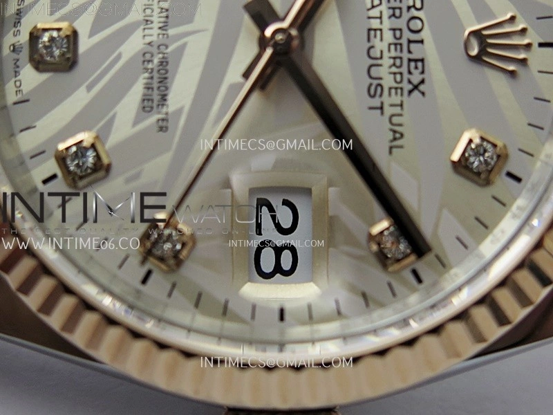 DateJust 126231 904L SS RG JDF 1:1 Best Edition Silver Leaves Dial Diamond Markers on Jubilee SS RG Bracelet