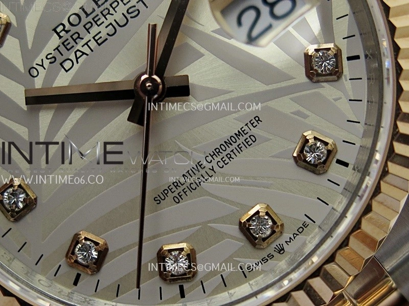 DateJust 126231 904L SS RG JDF 1:1 Best Edition Silver Leaves Dial Diamond Markers on Jubilee SS RG Bracelet