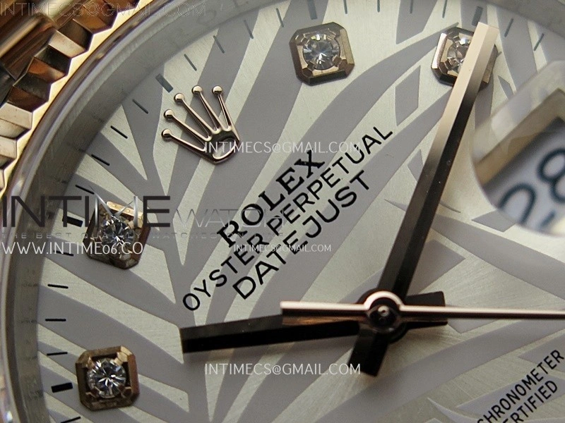 DateJust 126231 904L SS RG JDF 1:1 Best Edition Silver Leaves Dial Diamond Markers on Jubilee SS RG Bracelet