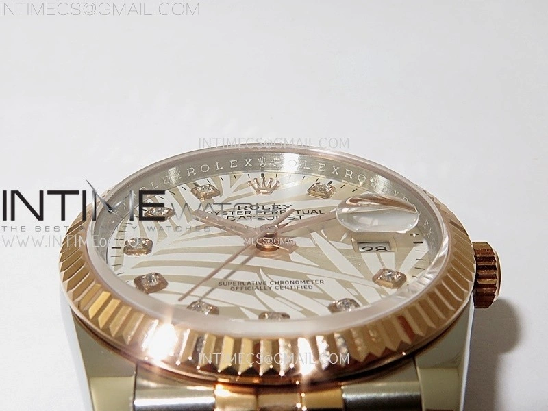 DateJust 126231 904L SS RG JDF 1:1 Best Edition Silver Leaves Dial Diamond Markers on Jubilee SS RG Bracelet