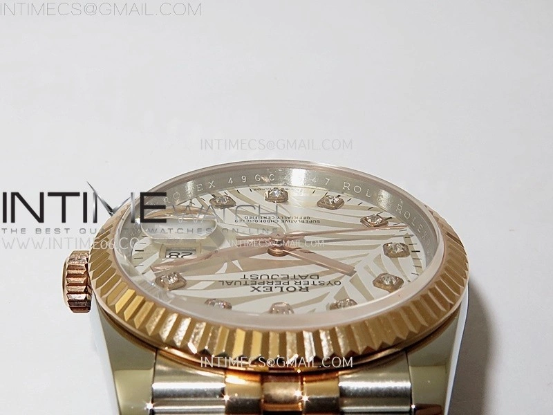 DateJust 126231 904L SS RG JDF 1:1 Best Edition Silver Leaves Dial Diamond Markers on Jubilee SS RG Bracelet