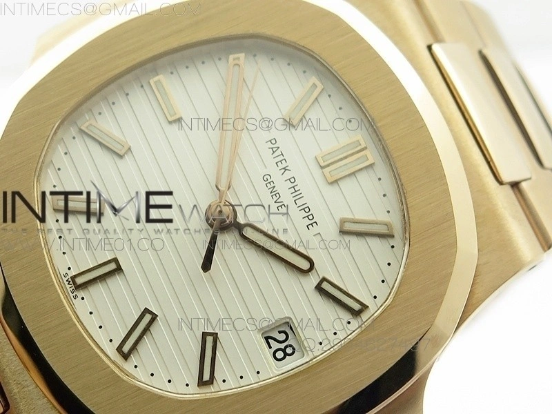 Nautilus Jumbo 5711 RG BP 1:1 Best Edition White Textured Dial on RG Bracelet MIYOTA 9015