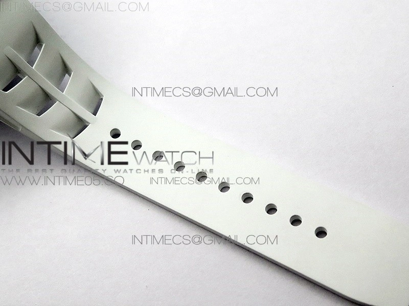 RM011 Carbon Case Chrono KVF 1:1 Best Edition Crystal Skeleton Yellow Dial on White Rubber Strap A7750 V2