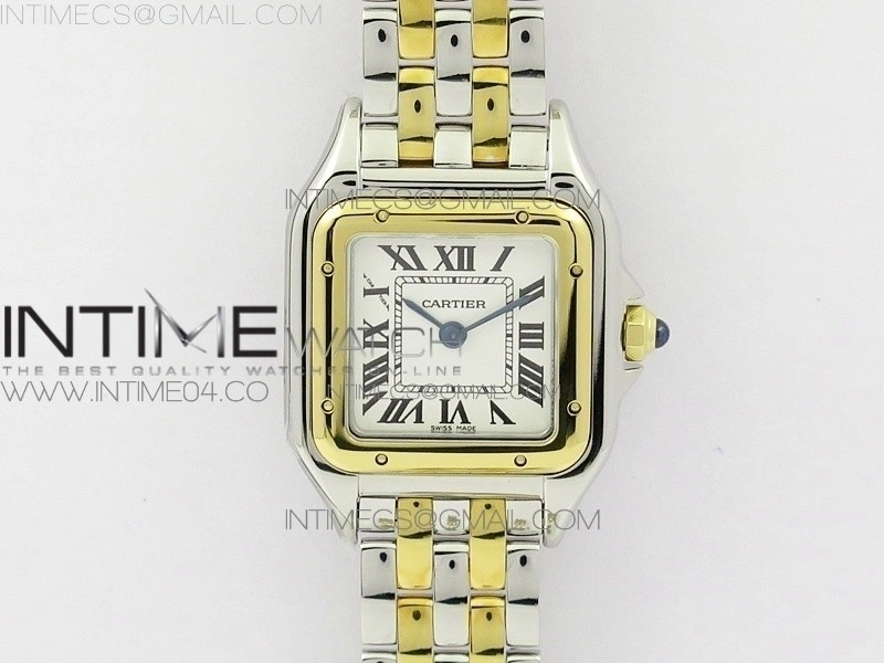 Panthère Secrete Ladies 22mm SS YG 8848F 1:1 Best Edition White Dial on SS YG Bracelet Ronda Quartz