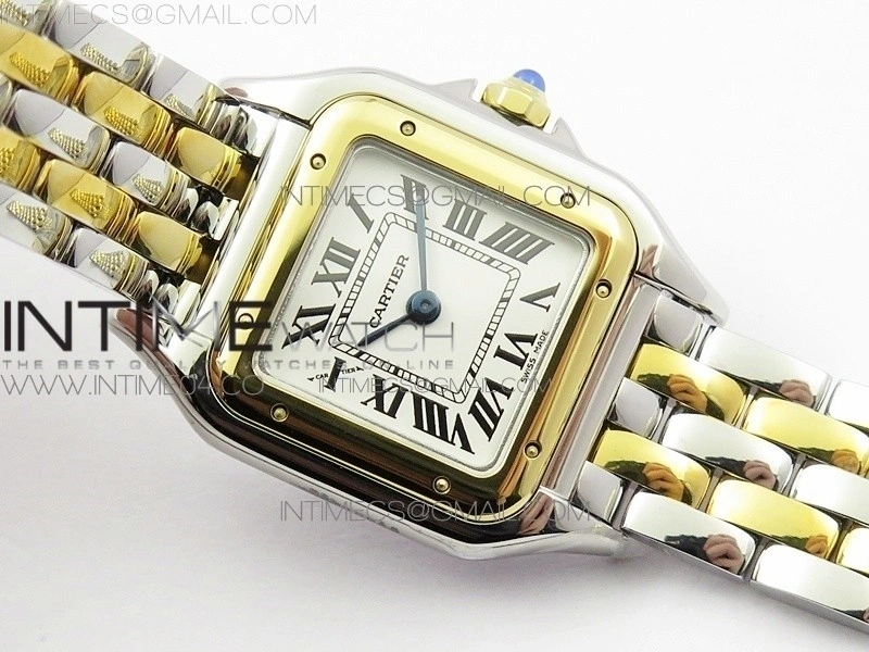 Panthère Secrete Ladies 22mm SS YG 8848F 1:1 Best Edition White Dial on SS YG Bracelet Ronda Quartz