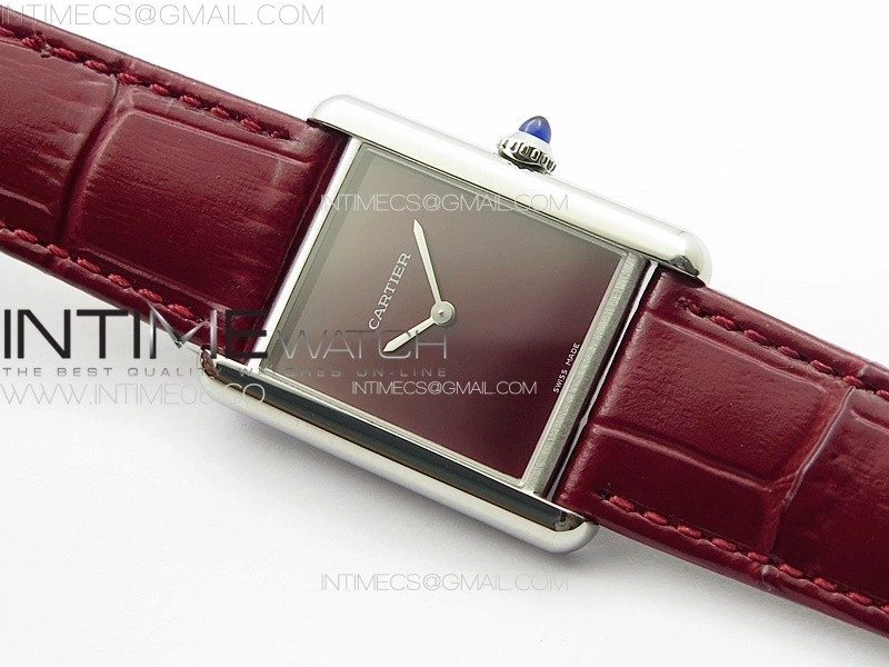 Tank Louis Ladies 25mm SS 8848F 1:1 Best Edition Red Dial on Red Leather Strap Ronda Quartz
