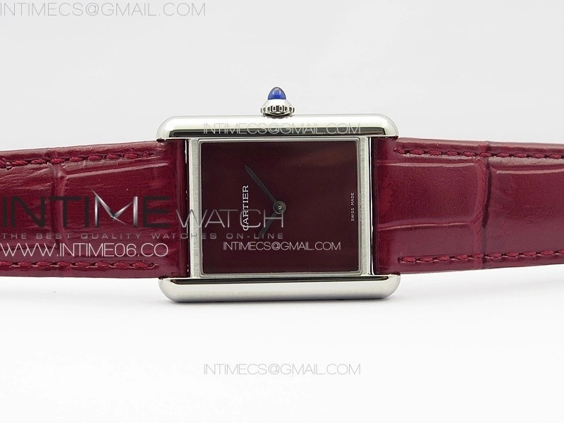 Tank Louis Ladies 25mm SS 8848F 1:1 Best Edition Red Dial on Red Leather Strap Ronda Quartz