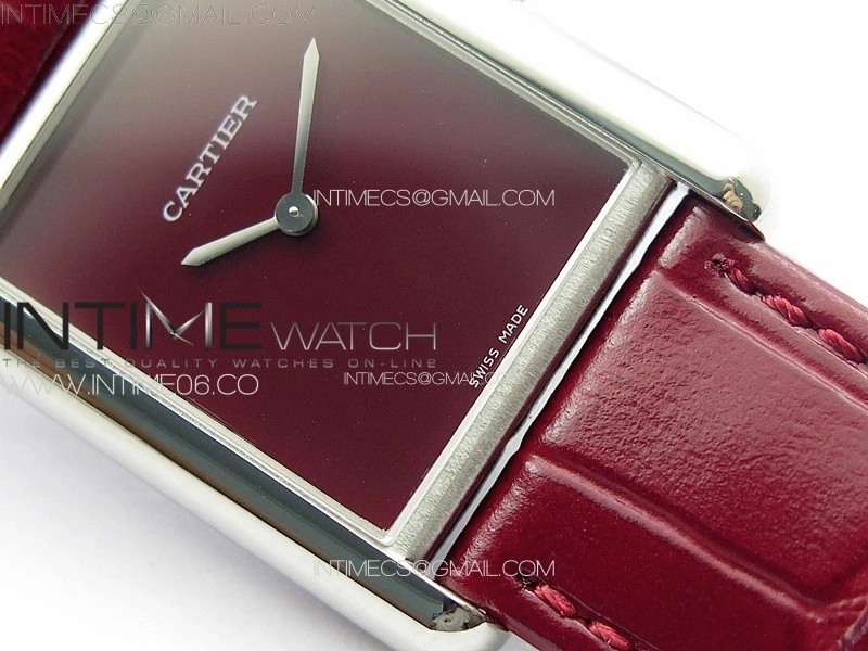 Tank Louis Ladies 25mm SS 8848F 1:1 Best Edition Red Dial on Red Leather Strap Ronda Quartz