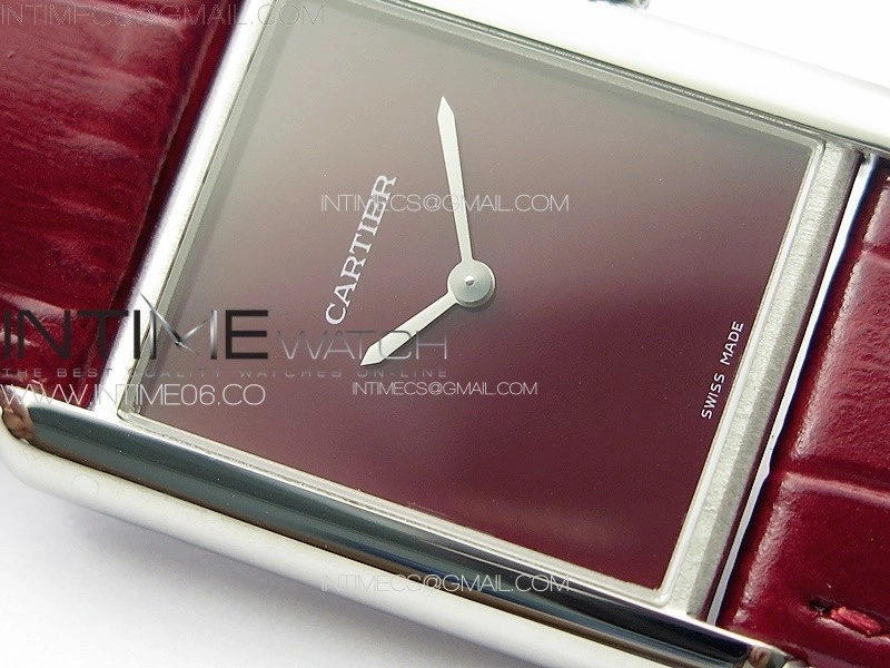 Tank Louis Ladies 25mm SS 8848F 1:1 Best Edition Red Dial on Red Leather Strap Ronda Quartz