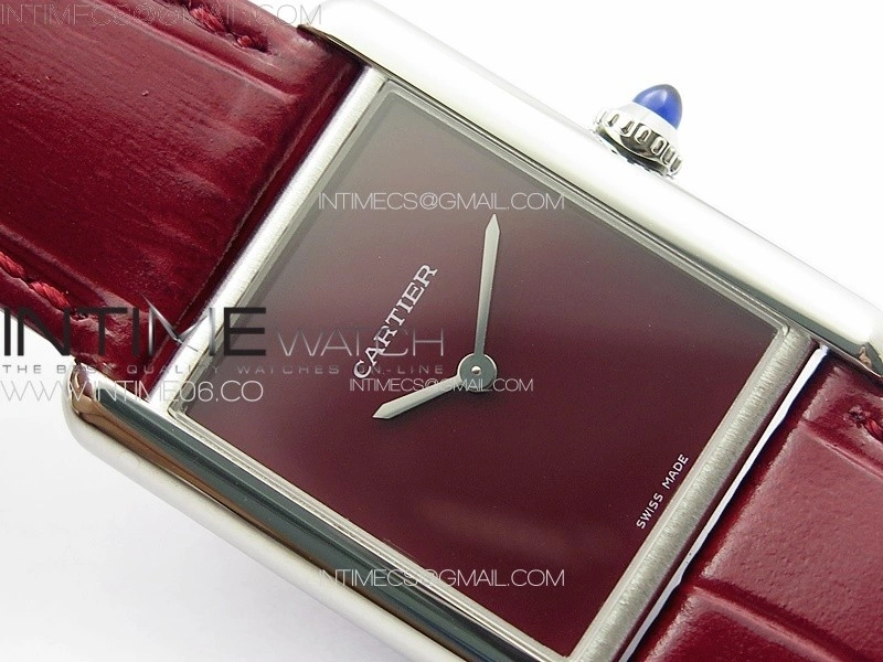Tank Louis Ladies 25mm SS 8848F 1:1 Best Edition Red Dial on Red Leather Strap Ronda Quartz