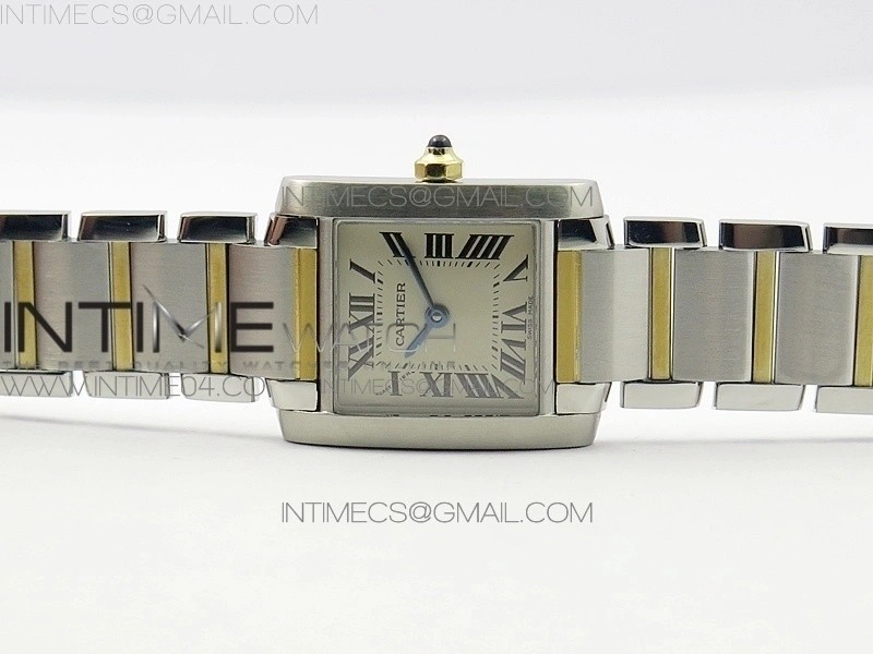 Tank Francaise Ladies 25mm SS YG 8848F 1:1 Best Edition Ivory Dial on SS YG Bracelet Ronda Quartz