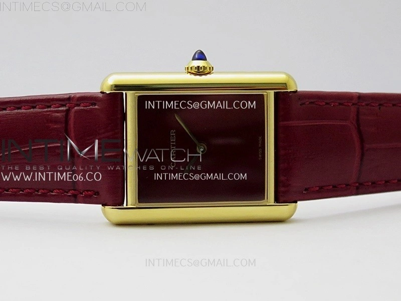 Tank Louis Ladies 25mm YG 8848F 1:1 Best Edition Red Dial On Red Leather Strap Ronda Quartz