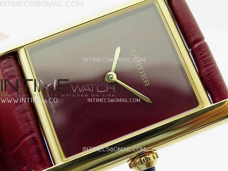 Tank Louis Ladies 25mm YG 8848F 1:1 Best Edition Red Dial On Red Leather Strap Ronda Quartz