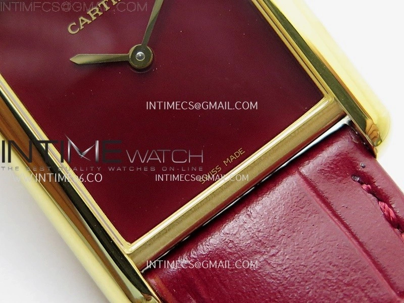 Tank Louis Ladies 25mm YG 8848F 1:1 Best Edition Red Dial On Red Leather Strap Ronda Quartz