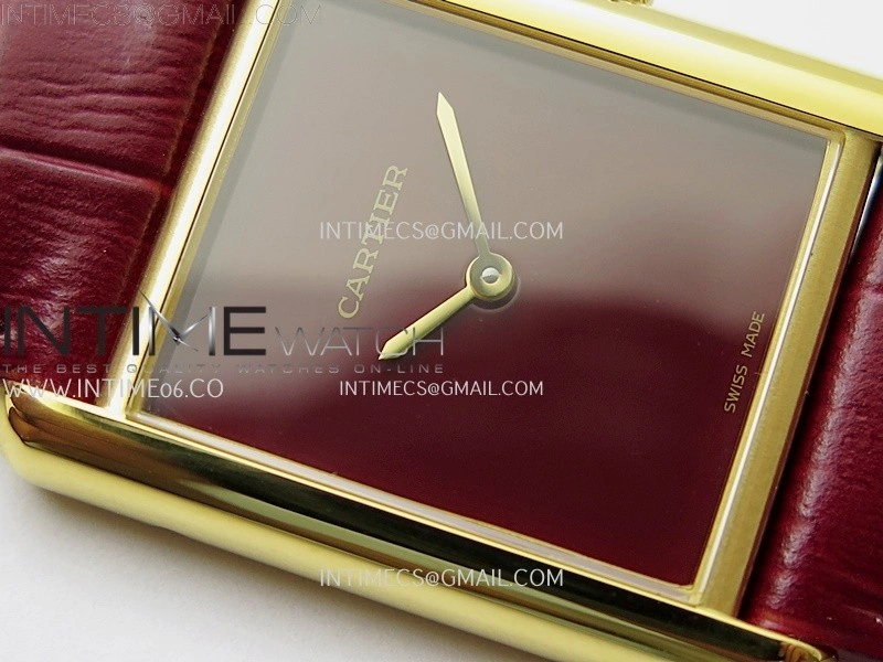 Tank Louis Ladies 25mm YG 8848F 1:1 Best Edition Red Dial On Red Leather Strap Ronda Quartz