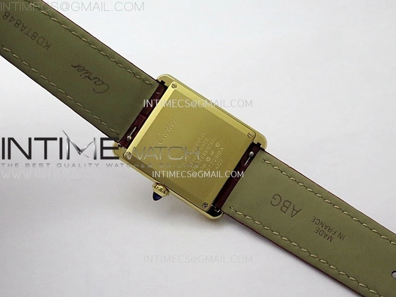 Tank Louis Ladies 25mm YG 8848F 1:1 Best Edition Red Dial On Red Leather Strap Ronda Quartz