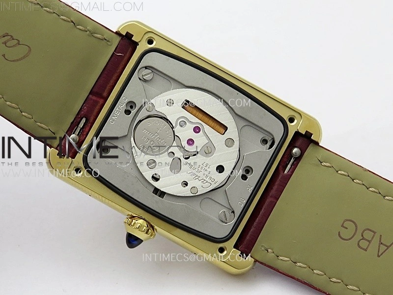 Tank Louis Ladies 25mm YG 8848F 1:1 Best Edition Red Dial On Red Leather Strap Ronda Quartz
