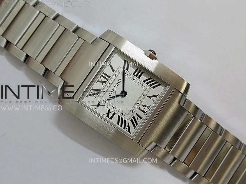 Tank Francaise Ladies 27mm SS 8848F 1:1 Best Edition Silver Dial on SS Bracelet Ronda Quartz V2