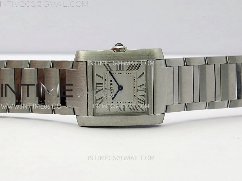 Tank Francaise Ladies 27mm SS 8848F 1:1 Best Edition Silver Dial on SS Bracelet Ronda Quartz V2